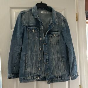 Distressed Mango Jean jacket XS but oversized